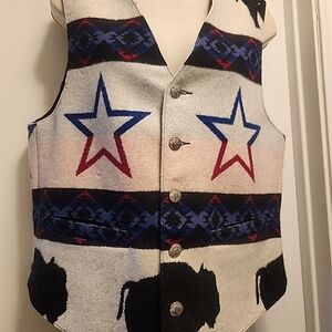 Pendleton Star and Buffalo Patterned Vest